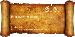 Butnar Vince névjegykártya